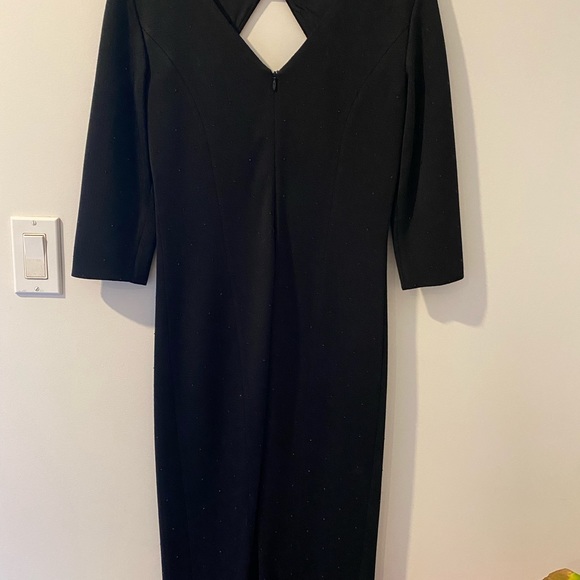 St. John Collection Black Sequined Knit 3/4-Sleeve Dress Caviar sz. 2 $1595 *EUC - Picture 6 of 8